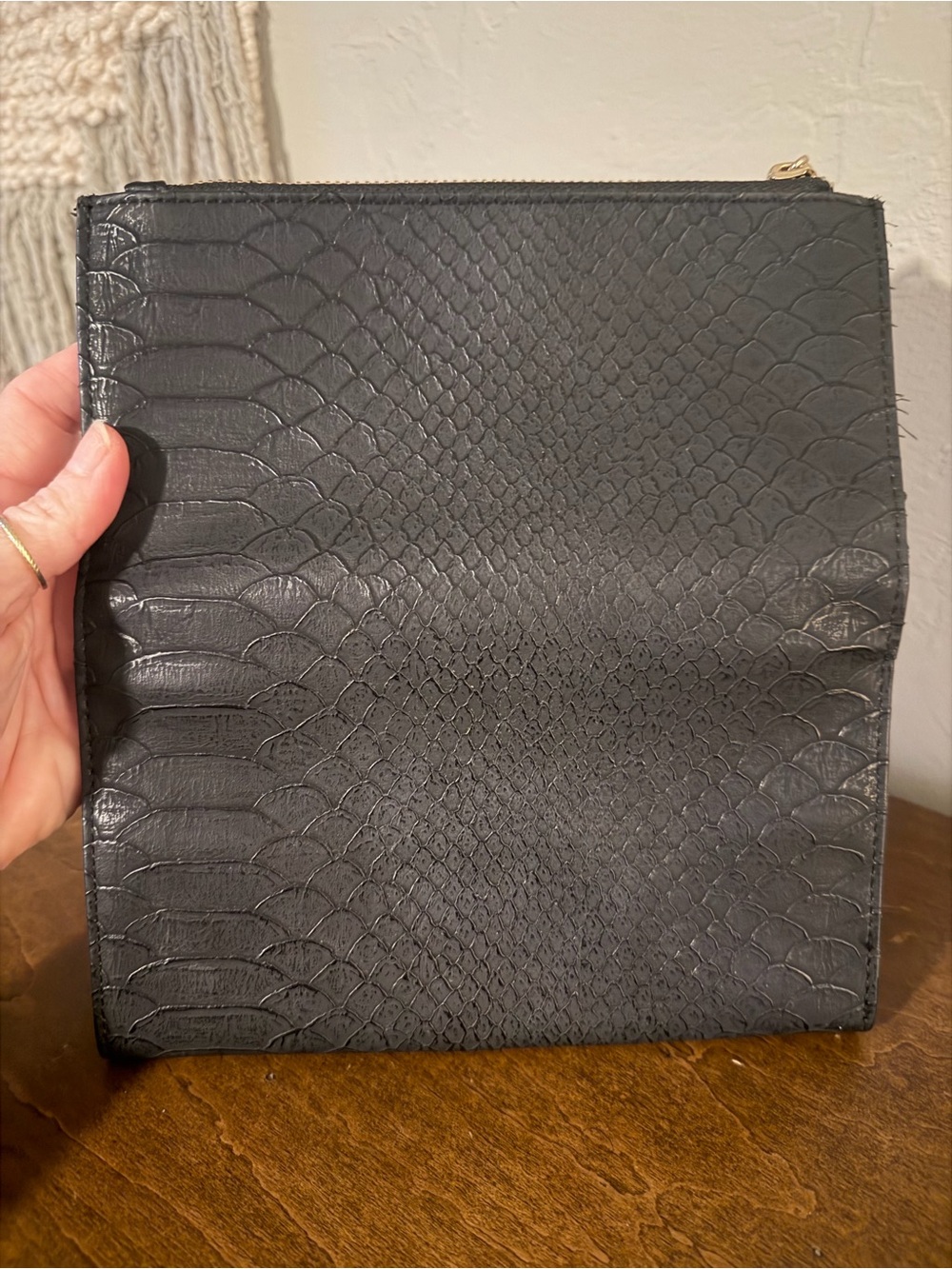 A New Day Snakeskin Black Envelope Wallet - like new condition